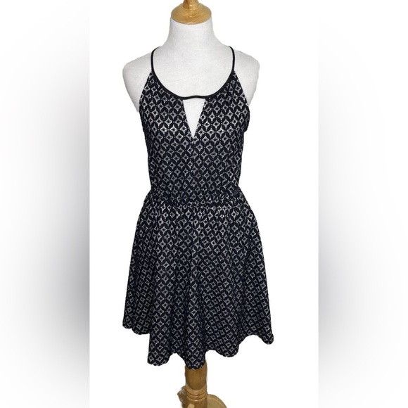 Bar III Dresses & Skirts - Bar 111 Fit&Flare Black&Silver Strappy tank dress Size S Formal Holiday Y2K